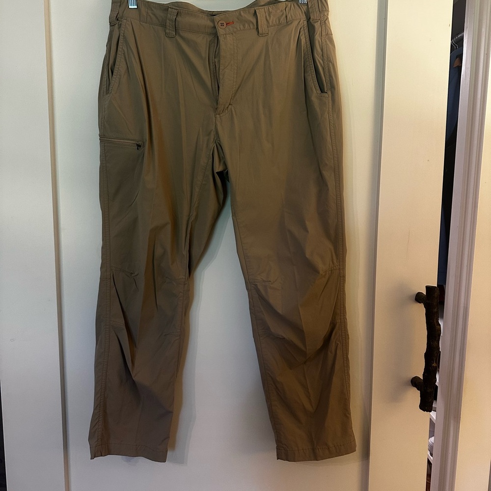 Orvis Tan Cargo Pants Durable Cotton Blend